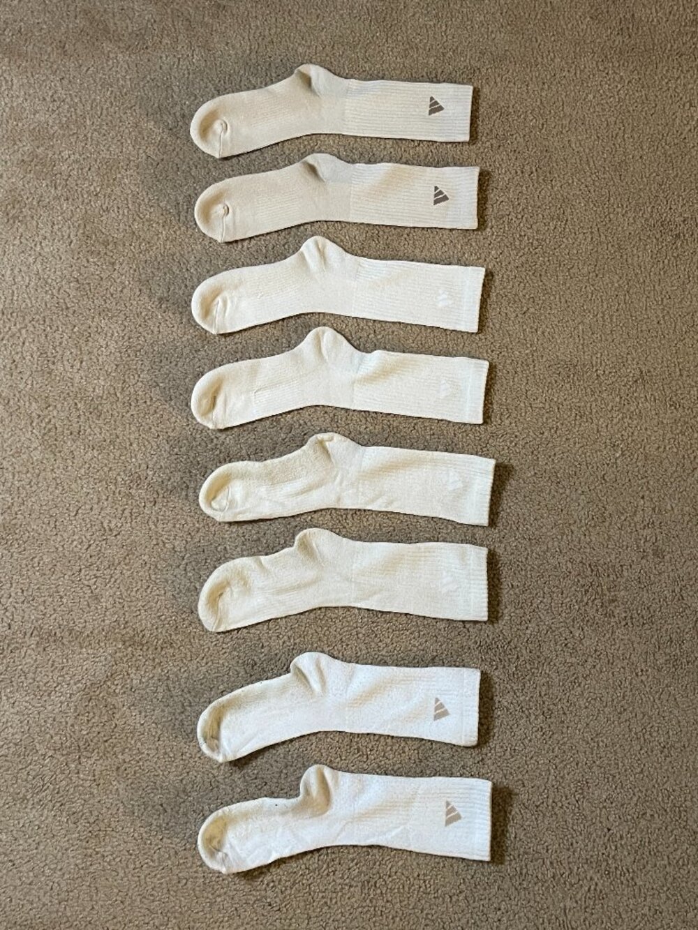 adidas 4-Pair Cushioned Crew Socks (White, Wonder Beige, Alumina Beige)
